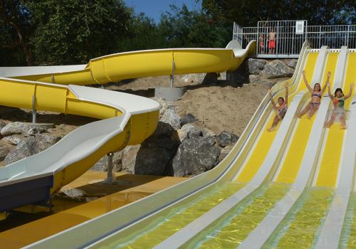 Toboggans piscine du camping Mimizan Plage