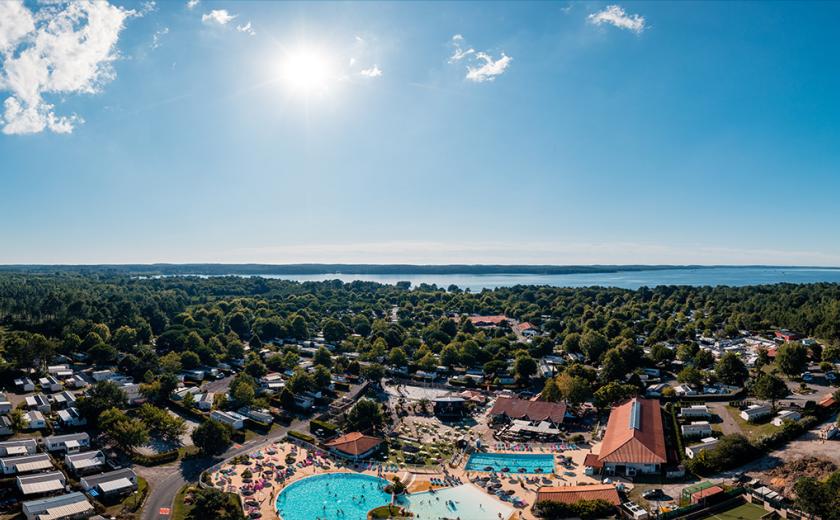 Vue aérienne du camping de la Réserve